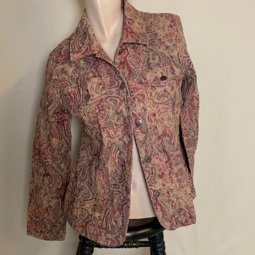 Analogy Vintage Paisley Print Jacket, Size Small